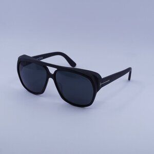 Tom Ford FT1103 02A Jayden Sunglasses Black Aviator Frame, Smoke Lenses